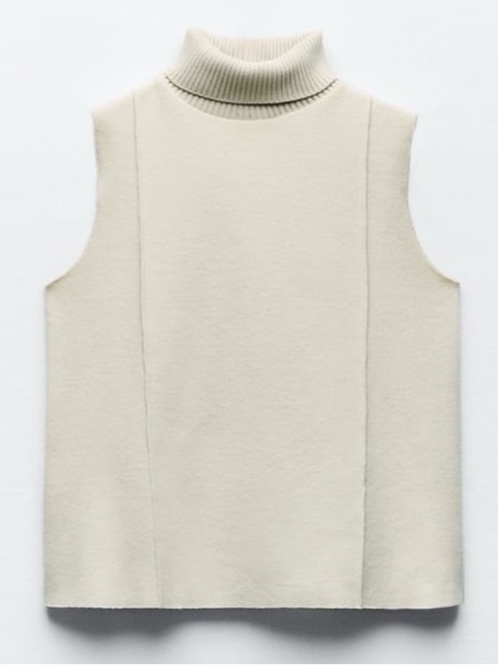 Zara Women’s Soft Turtleneck Sleeveless Top